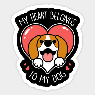 Valentine's Day Beagle Dog Sticker